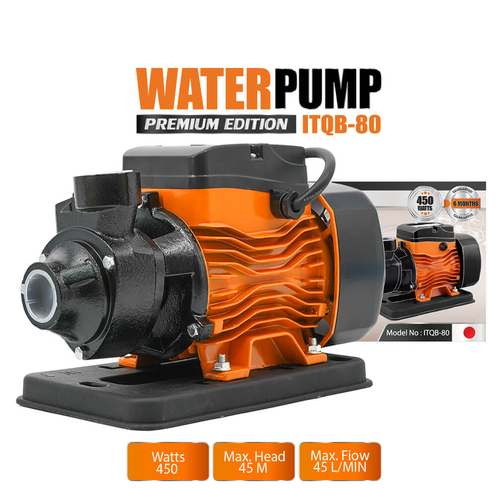 ปั๊มน้ำหอยโข่ง InnTech รุ่น ITQB-80 ขนาด 1 นิ้ว 0.5 แรงม้า 450 วัตต์